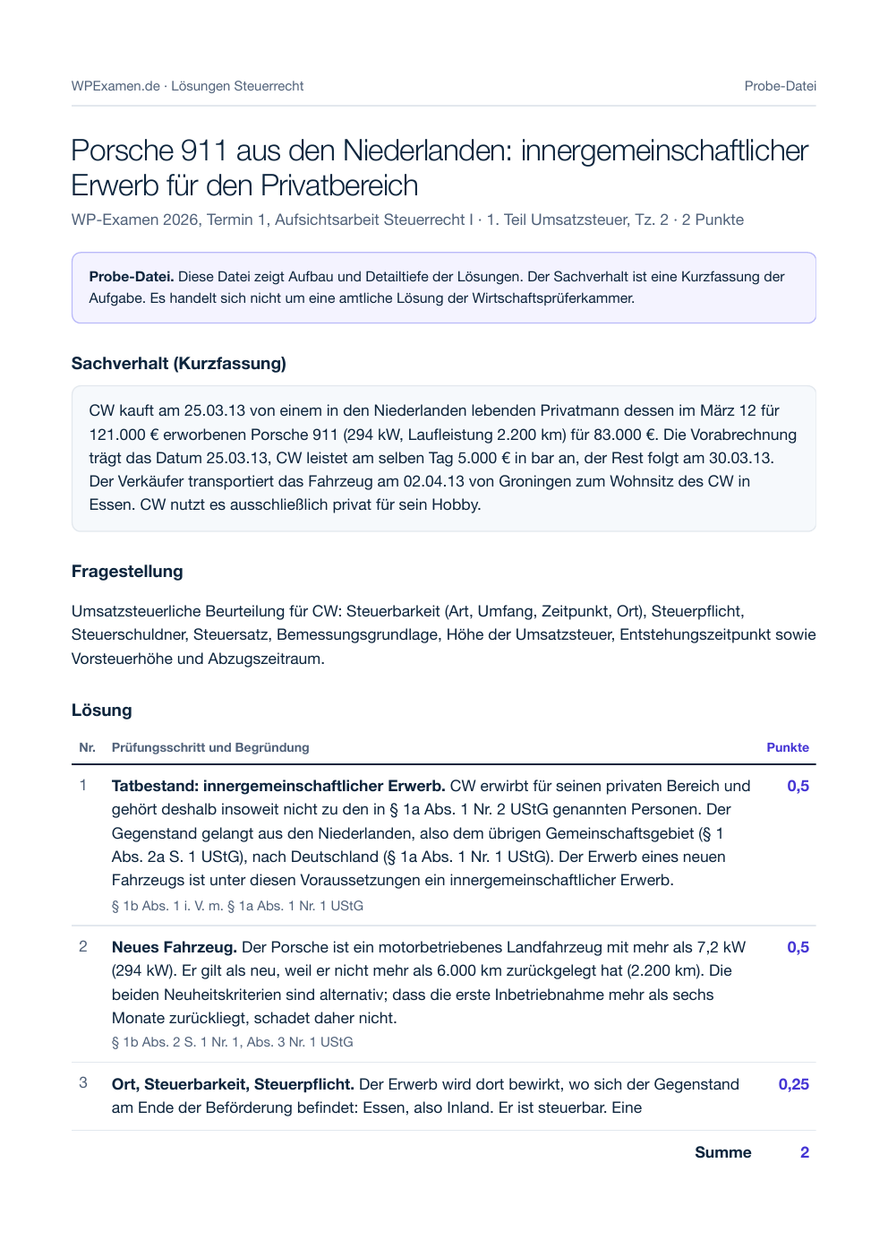 Seite 1 von 3 der Probe-Lösung